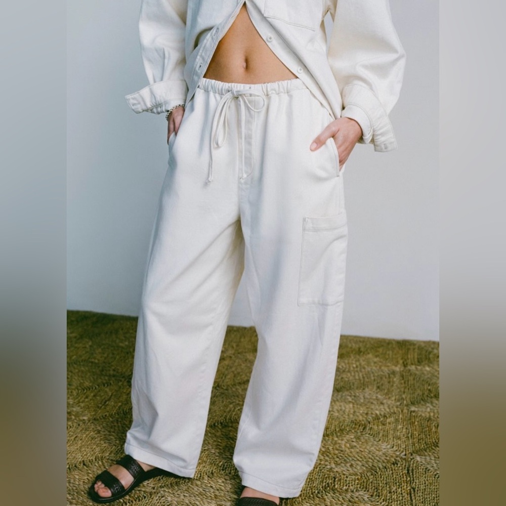 Ozma Shore Pant in Broken Twill, Putty Size Small